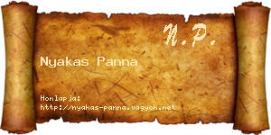 Nyakas Panna névjegykártya